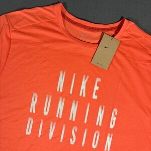 Nike Rise 365 Running Division Mens Dry-FIT Short Sleeve Running Top Orange XXL